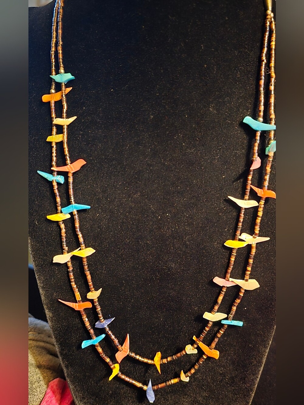 Native American-style bird fetish necklace